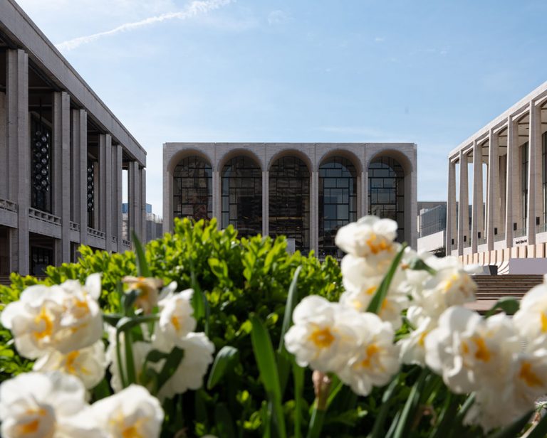 Lincoln Center with flowers